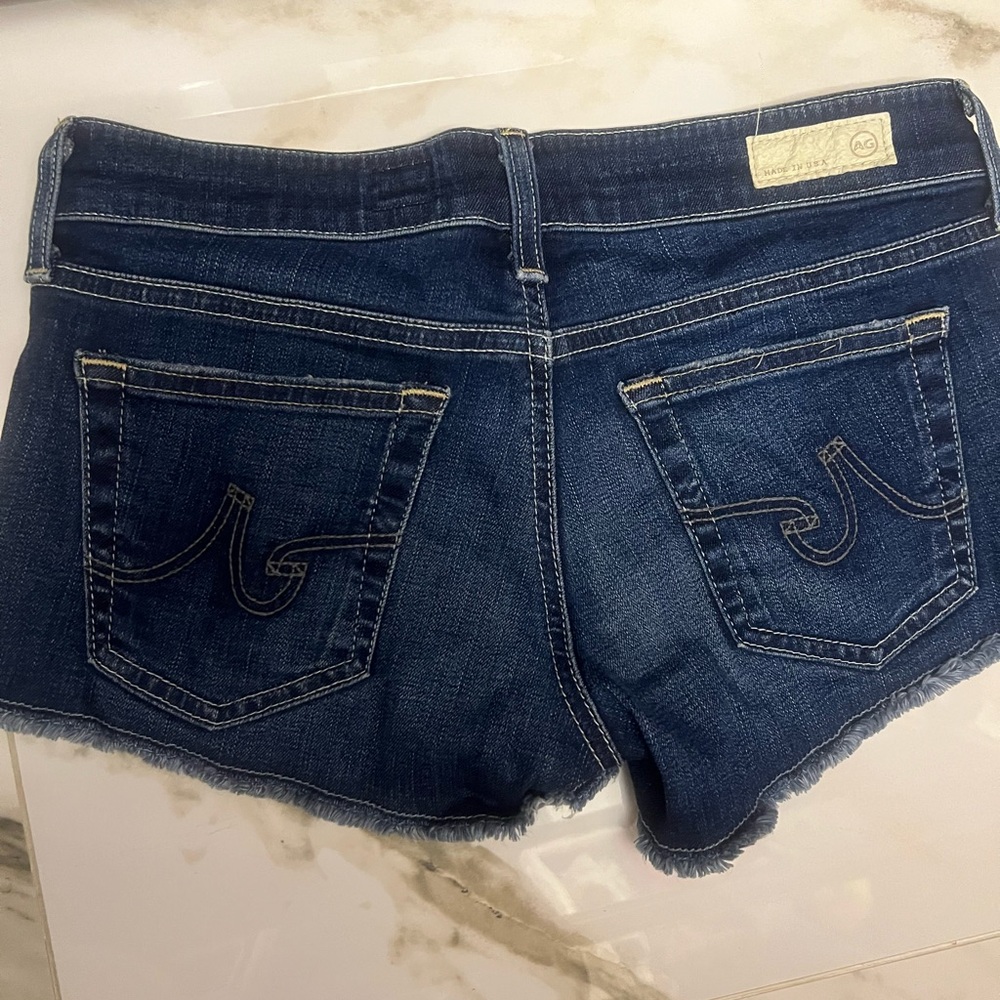 AG Daisy Low Rise Dark Blue Denim Shorts